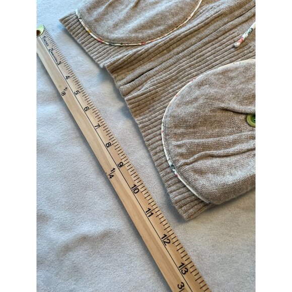 ANTHROPOLOGIE Sleeping On Snow Knit Hooded Zip Cardigan Floral  Y2K  Womens XS - Picture 5 of 11